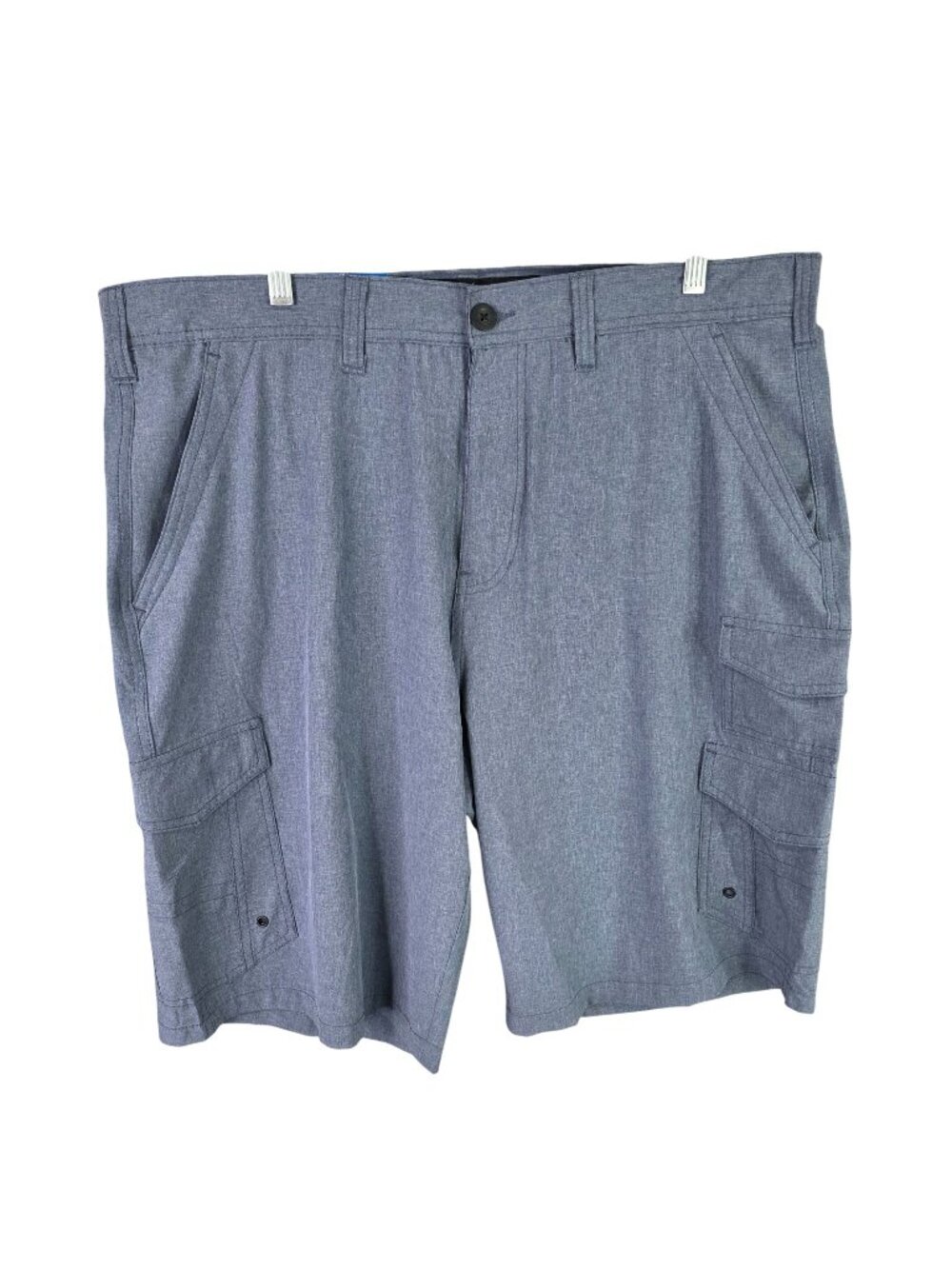 Mens Iron Co Blue Hybrid Cargo Short 11.5" Inseam Polyester Spandex Size 38